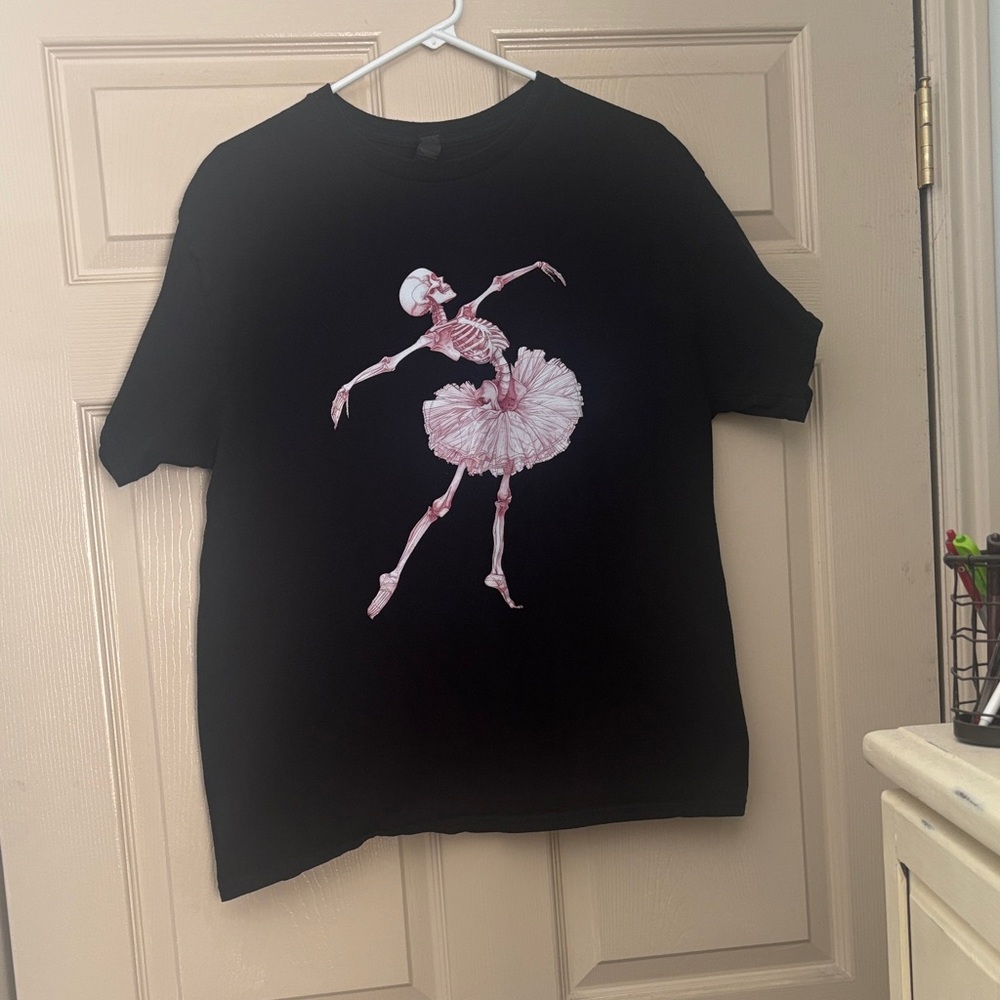Gildan Black Tee with Pink Graphic